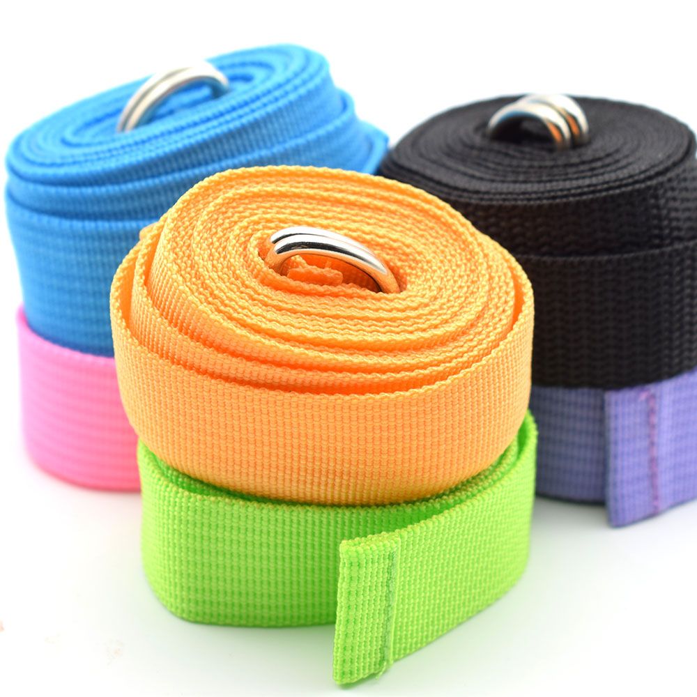 Multicolors Yoga Stretch Strap D-Ring Belt Fitness Exercise Gym Rope Figure Waist Leg Resistance Fitness Bands Yoga Belt