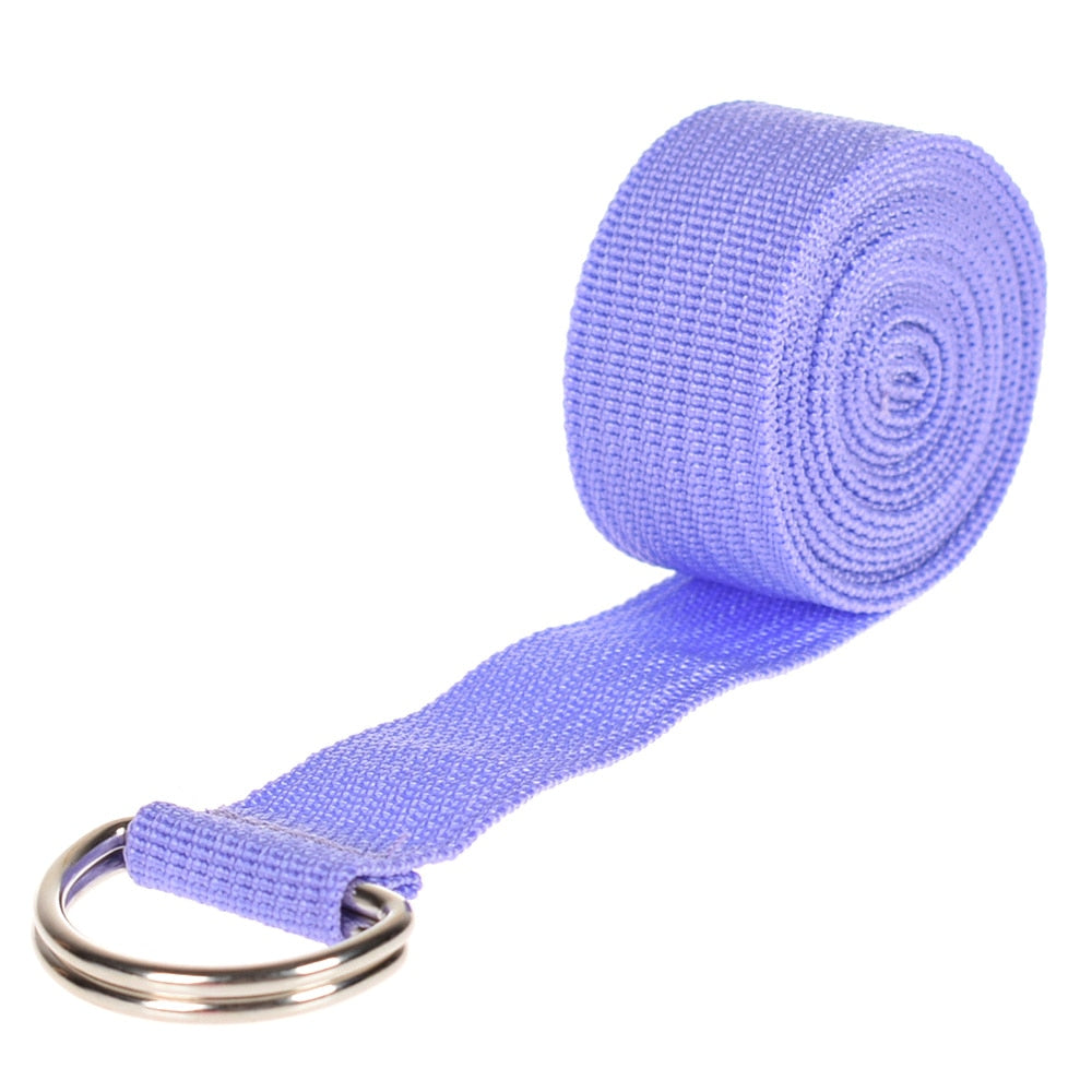 Multicolors Yoga Stretch Strap D-Ring Belt Fitness Exercise Gym Rope Figure Waist Leg Resistance Fitness Bands Yoga Belt